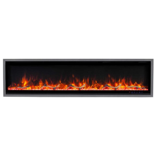 Grey electric fireplace